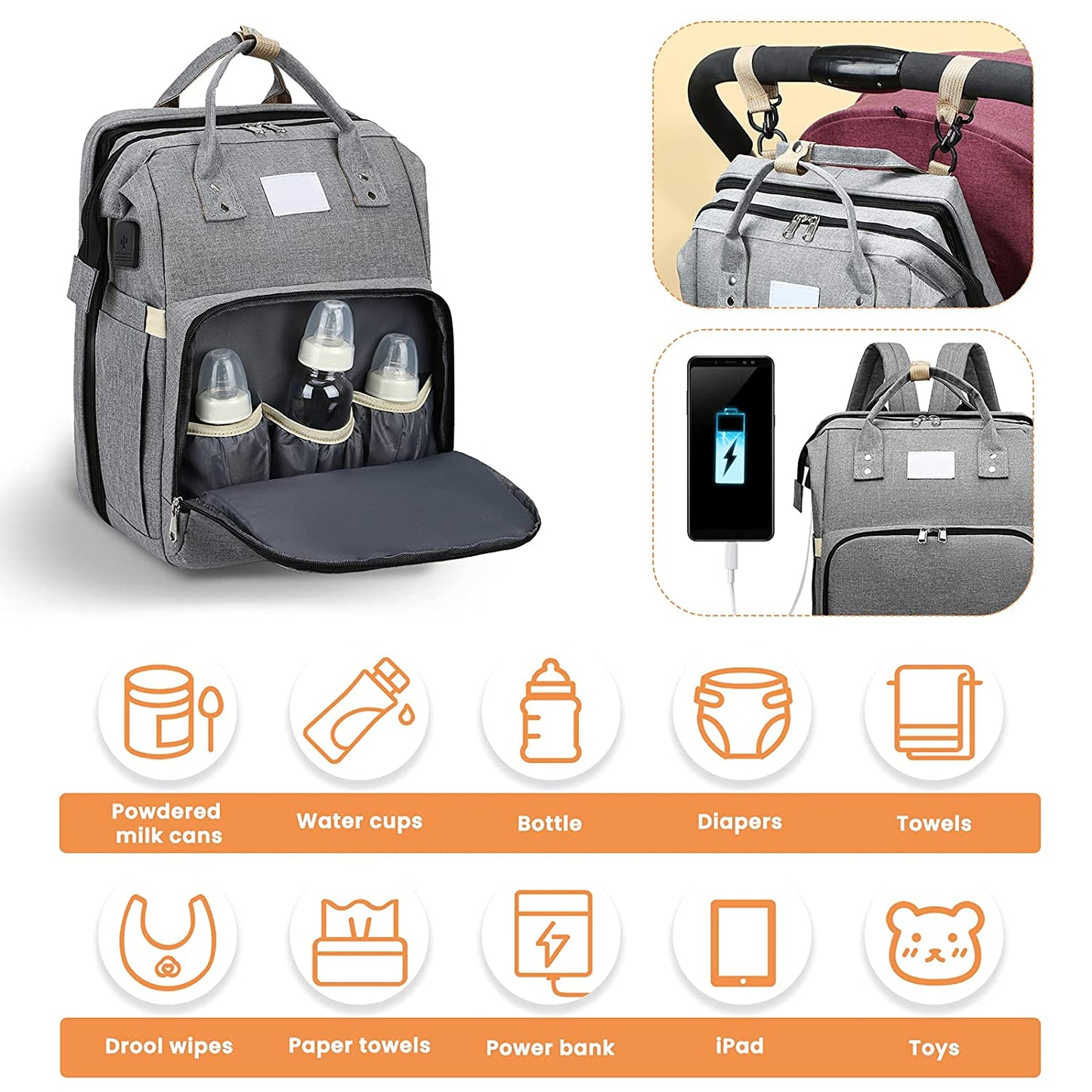 Sac à langer portatif | Berceau de voyage BabyNappy™ - Gabriel et Alba