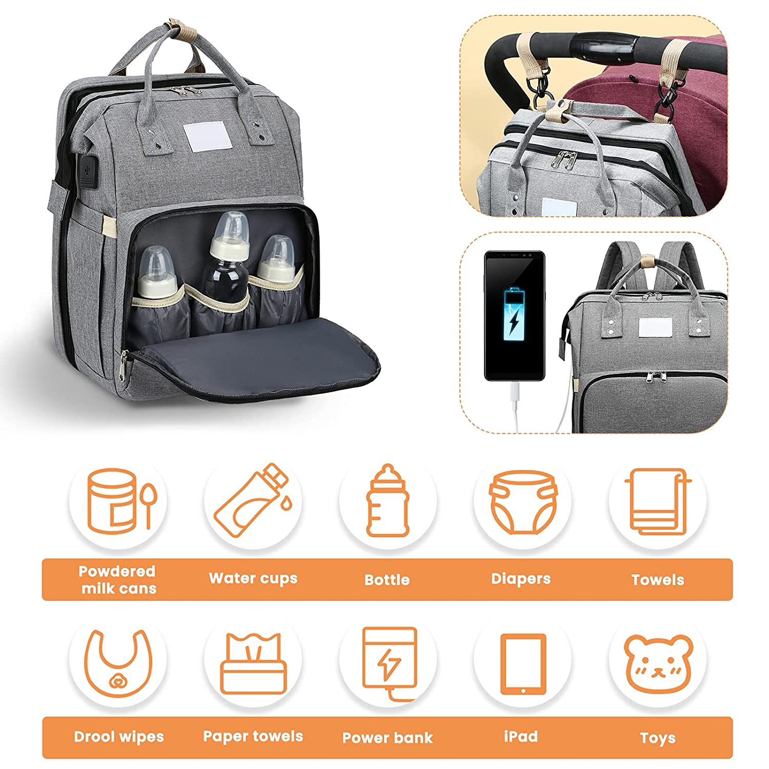 Sac à langer portatif | Berceau de voyage BabyNappy™ - Gabriel et Alba