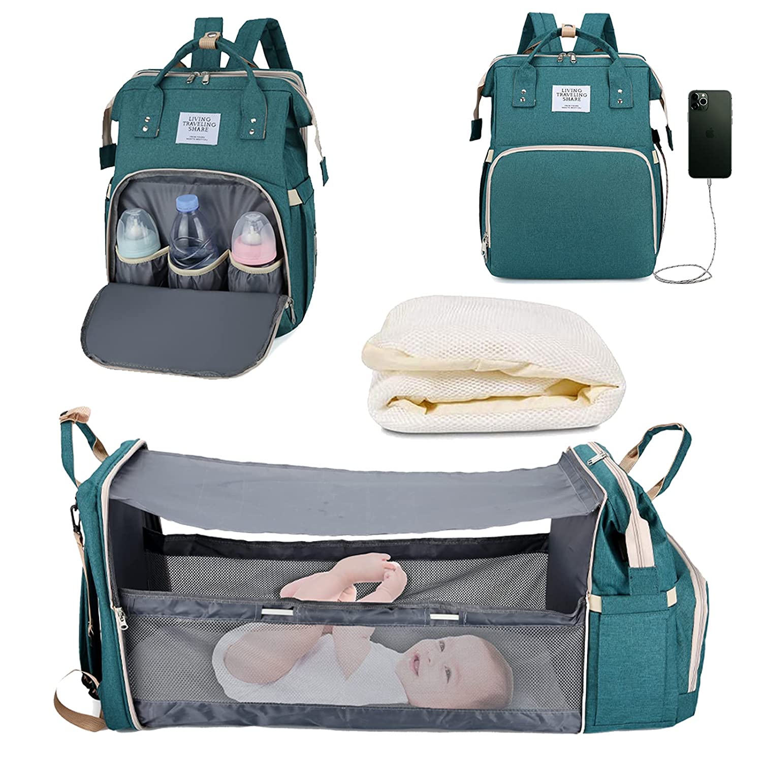 Sac à langer portatif | Berceau de voyage BabyNappy™ - Gabriel et Alba