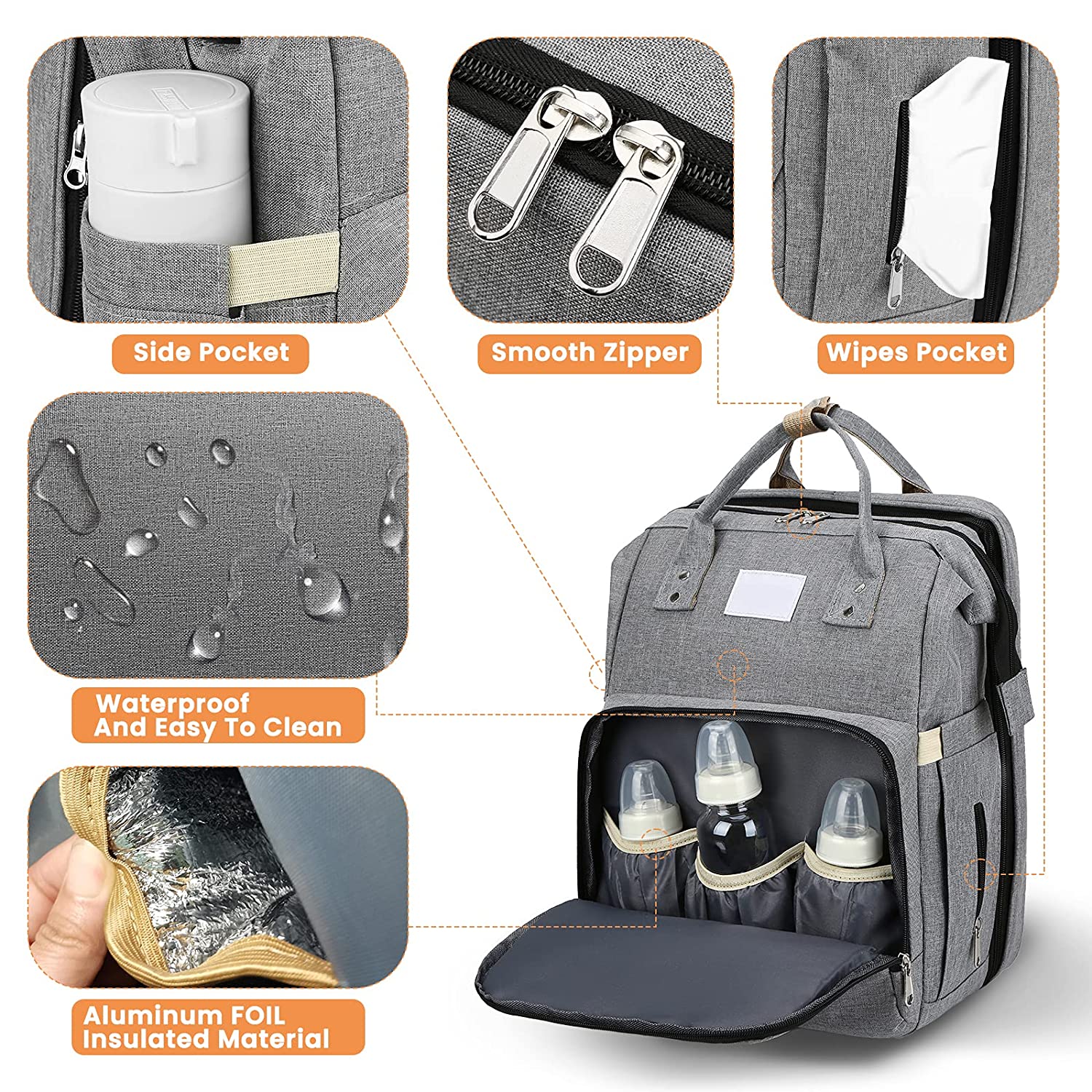 Sac à langer portatif | Berceau de voyage BabyNappy™ - Gabriel et Alba